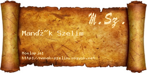 Manák Szelim névjegykártya